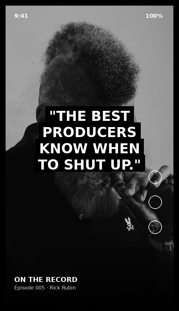 Vertical clip mockup: The best producers know when to shut up